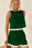 Zingj Spring And Summer 2024 Comfortable Casual Solid Color Sleeveless Shorts Set
