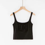 Fashion Ruched Green Women Tank Top Sexy haut femme Women crop top gothic Camis Casual