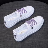 Women White Embroidery Shoes 2021 New Arrival Fashion Casual Platform Flats Breathable Comfort Skateboarding Vulcanized