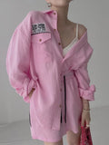 Spring Summer 2 Piece Shorts Set Female Blouse Shirt &amp; High Waist Tracksuits Casual Fashion Pant