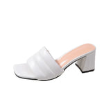 Heel Sandals Outside Wear Female 2025 Summer New Versatile French Simple Casual Versatile Thick With One