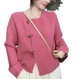 Chinese Style Lazy Wind Button Sweater Sweater Girl 2024 Spring New Korean Sweater