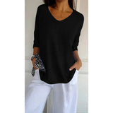 Casual Sweater Basic Thin V-Neck Seven-Sleeve Solid Female Bottoming Shirt Ice Cream