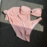 2023 New Texture Rag Bra Three-Piece Swimsuit Swimsuit