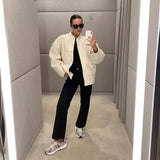 New Loose Casual Coat Street Standing Collar Dark Button Coat Casual Jacket