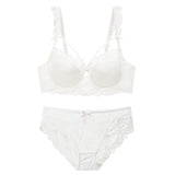 New Top Ultra-thin Underwear Set Push-up Bra And Panty Sets Hollow Brassiere Gather Sexy Bra Plus Size Lace Lingerie