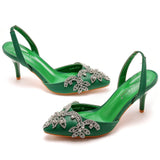 Cm Light-Mouthed Sharp White Wedding Sandals Fine Heel Size Size Diamond Chain Wedding Shoes Wedding Shoes Wedding