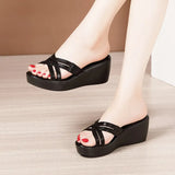 Heel Slope Sandals Slippers Women's Summer 2023 New Thick-Soled Waterproof Platform Fashionable And Fashionable To Wear 4143 Large