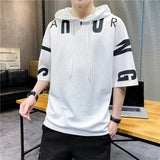 New Men's T-Shirt Top Breathable Stitching Men's Cotton Short-Sleeved Loose Round Neck Hong Kong Style Men's