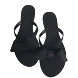 Flops fWomen's Cute Kawaii Bow Flat Slippers Shoes Ladies Flip Flop Beach Shoes Bow Slippers Sandals Sandalias Mujer