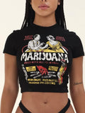 Art Print Graphic T Shirts for Women Aesthetic Y2k Streetwear Casual Short Sleeve Crop Tops Ladies Summer 90s
