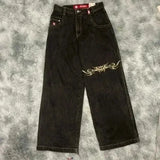 Jeans Vintage Hip-Hop Baggy Jeans Menswear Gothic Trousers With High Waist And Wide