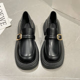 Zingj 2024 New British Style Black Leather Shoes With Mary Jane Shoes-Outfit