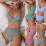 2025 New Split Swimsuit Bikini Sexy Striped Set Bikini Belly