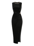 Sleeveless Temperament Sleeveless Sex Hollow Banquet Bag Ass Evening Dress Tight Bridesmaid