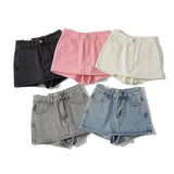 High Waist Slim-fit Splicing Ultra-short Denim Leggings Female Girl Skinny