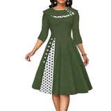 Retro Printing Dot Cinched Swing