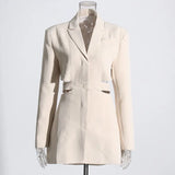 Careful Machine Sexy Wind 2025 Autumn New Hollow Out Waist Show Thin A Button Suit Solid Color Coat