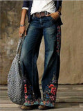 Zingj Plus Size Casual Pants Thin Jeans Wide Leg Pants 211-1-Outfit