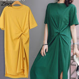 Fashion Women Summer Long T Shirt Dress 2021 Korean Style Short Sleeve Sundress Party Sun Maxi Dress