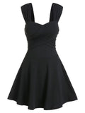 Dress 3XL Women Sleeveless Crossover Mini Flare Dress Sweetheart Neck Elegant Party Sexy Dress