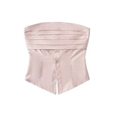 Zingj Trendy Women's Dress Spicy Girls Design Sense To Wear A Retro Sleeveless Blouse With A Solid Color Waist-Fitting Girdle And