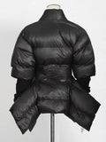Wind 2025 Winter New Splicing Knit Cuffs Primary Personality Cut Cotton Clothes Padded Coat