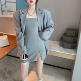 Zingj Summer New Temperament Texture Suit Women's Bag Hip Sling Dress Suit Jacket Fried Street Two-Piece Set-Outfit