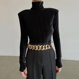 Women Fashion Long Sleeve Velvet Bodycon T Shirt Tops Bodysuit 2022 Spring Autumn Clothes Wholesale Items