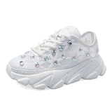 Shoes Woman Crystal Sneakers Women Platform Shoes White Casual Shoes for Women Breathable Walking Shoes Zapatos De