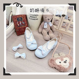 Girl Wind Lolita Shoes Round Head Bow Lo Shoes 2025 New Daily Heel Mary Treasure
