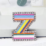 Jewelry 26 English DIY Name Letters Alphabet Rainbow Embroidery with Pin Ouch Beeding Womens Brooches Patches