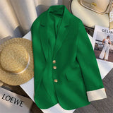 Spring Dress New High-End Design Blue Suit Jacket Women Korean Oceanic Korean Version Of Casual Suit