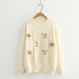 and autumn fashion and leisure new style Korean wild round neck pullover knit sweater women Western style wild