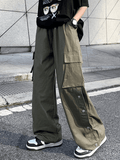 Buttoned Pocket Patch Cargo Pants- Outfit