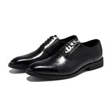 Zingj New Pointed British Simple Business Dress Leather Shoes Men's Lace-Up Casual Gentleman Joker Shoes