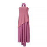 Women's Dress 2025 New Fashion Tie With Neck Tectorge Mesh Wiggle