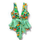 Sexy One Piece Swimsuit Women Swimwear Push Up Monokini Ruffle Swim Suit Bathing Suit Summer Beach Wear