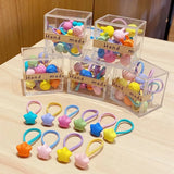 Packed Girls Cute Colorful Ball Heart Rabbit Scrunchie Kids Ponytail Holder Elastic Hair Band Fashion Hair