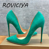 color women 12cm high heels pumps fashion pointed toe shallow pumps shoes sexy shoes slip-on party shoes RM011