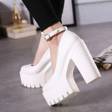 2025 New Ultra-High-Heeled Women's Shoes Stage Model Single-Shoe Coarse Night Club DJ Work Shoes Show