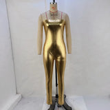 Zingj Women's Fall / Winter 2023 Metal Color Sexy Strapless Jumpsuit Pants Women's