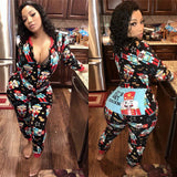 Zingj Womens Sexy Nightwear Christmas Pajamas Sleepwear Pyjamas fashion Romper new underwear casual printed Jumpsuit Set Xmas 102-0-Outfit