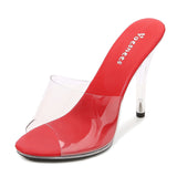 Zingj Sexy Super Heels 11CM High Nightights Clear Sandals Sex Shoes Plus Size