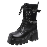 Size 35-422025 Spring New Thick-Bottomed Martin Boots Raised High-Pine Cake Bottom Locomotive