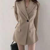 Suit Long Autumn 2025 New Korean Version Of The Trendy Relaxed Students Casual Long-Sleeved New Suit Jacket