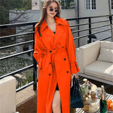 Women's Long-Term 2025 Spring And Autumn New Korean Version Of Large-Size Small Man Popular British Wind Coat Over The Knee