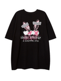 Gothic Emo Graphic T Shirts Women Anime Print Tees Japan Harajuku Oversized Cool Girl Y2K Tops Punk Alt Clothes