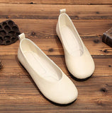 Real Leather Shoes Moccasins Mother Loafers Soft Flats Casual Female Driving Ballet Footwear Comfortable grandma
