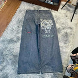Zingj Wide-Leg Jeans Men Y2K Hip-Hop Harajuku High-Quality Street Rest 211-1-Outfit